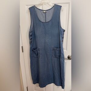 Vintage Appleseed’s Denim Jumper Dress with Pockets size XL